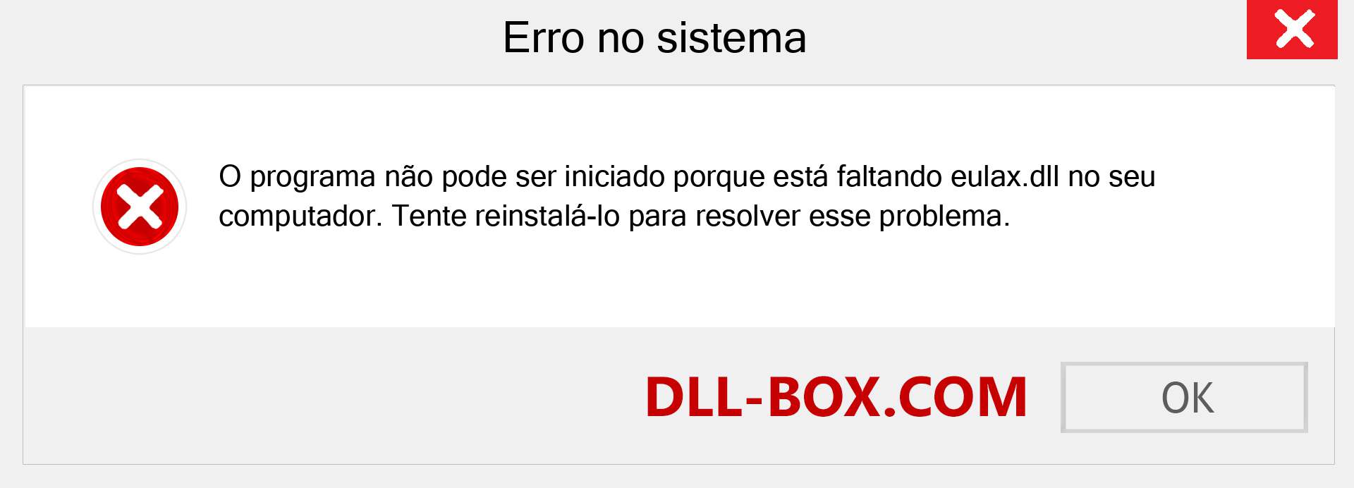 Arquivo eulax.dll ausente ?. Download para Windows 7, 8, 10 - Correção de erro ausente eulax dll no Windows, fotos, imagens